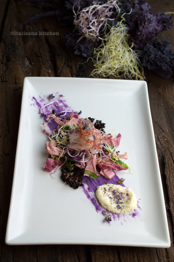 Purple-Potato-Pure-with-Red-Shrimp-Salad-1