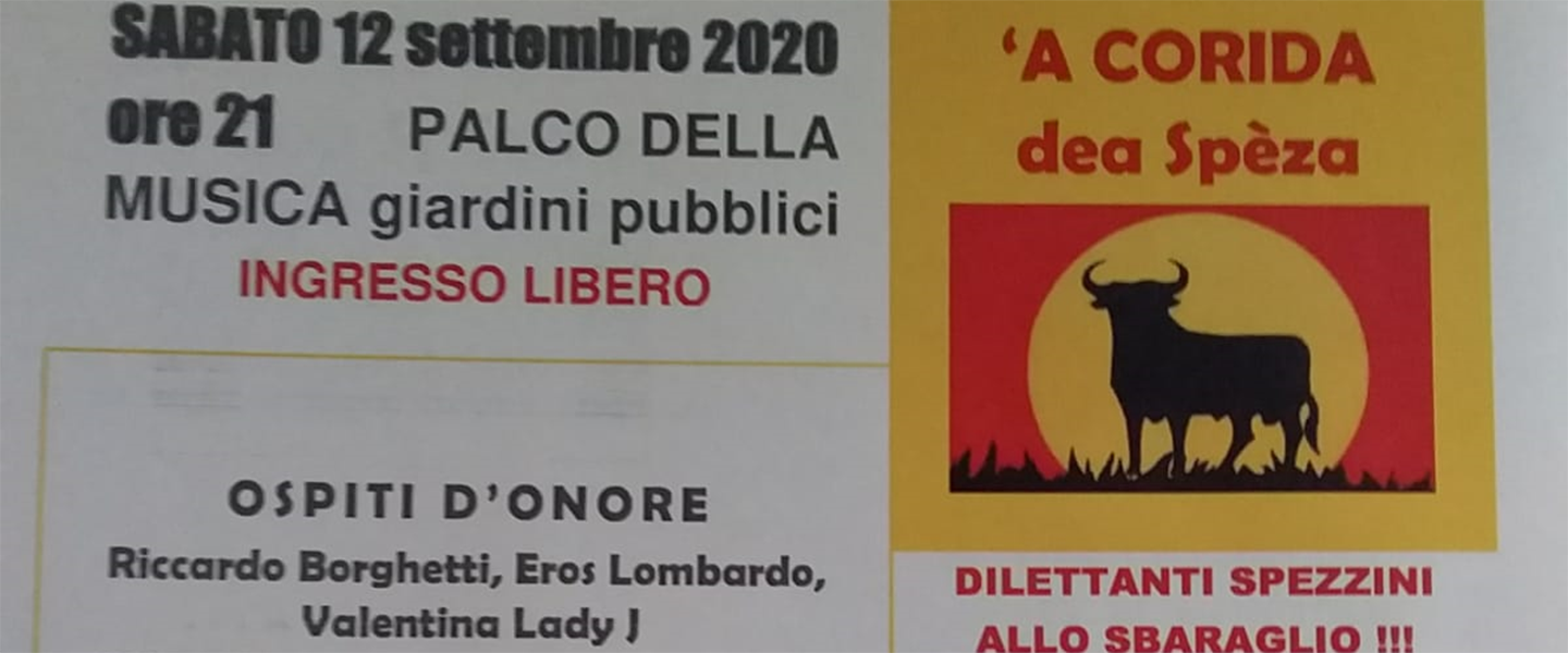 'A Corida dea Spèza - arriva la Corrida a La Spezia sabato 12 settembre.