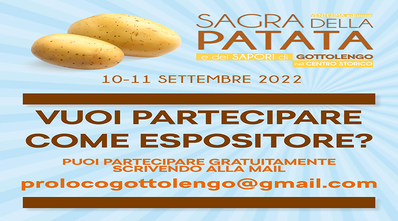 Sagra della patata: vuoi partecipare come espositore?