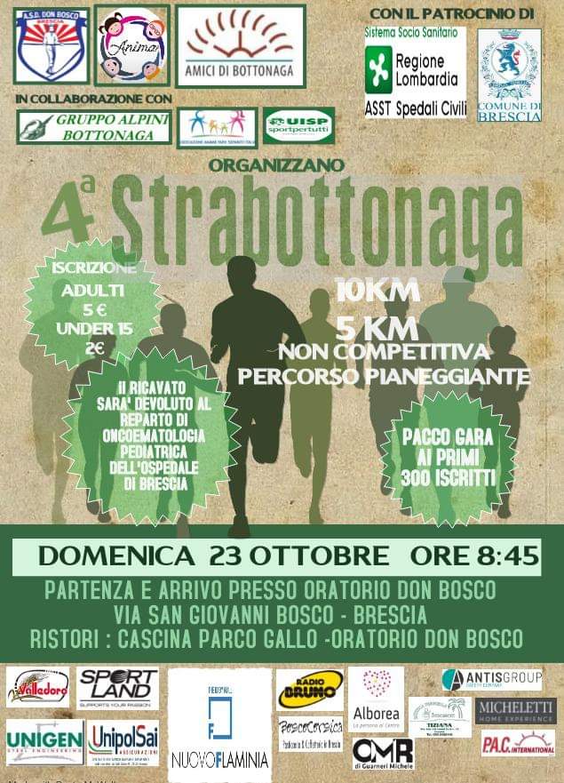 Domenica 23 ottobre 4° edizione della Strabottonoga