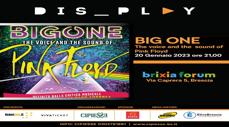 Big One, the voice and the sound of Pink Floyd, sul palco del teatro Display, il 20 gennaio alle 21!