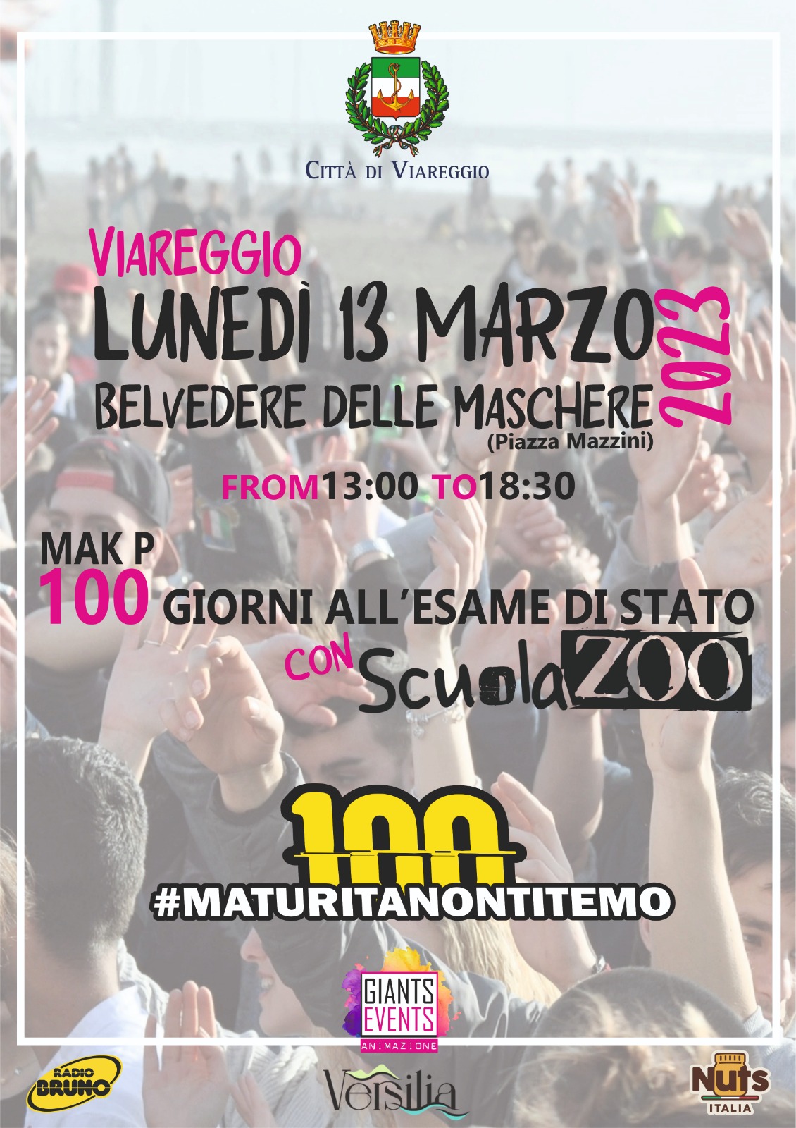 100 GIORNI ALLA MATURITA' A VIAREGGIO CON RADIO BRUNO