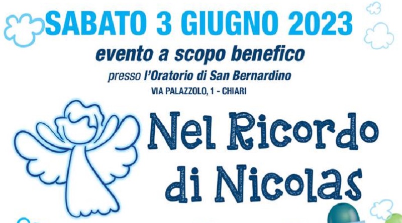 Nel ricordo di Nicolas, un evento a scopo benefico, sabato 3 giugno