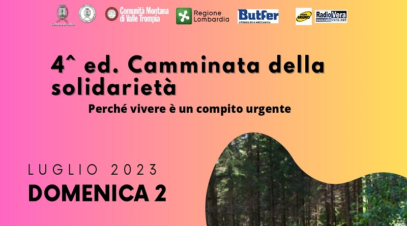 Camminata della solidarietà: il 2 luglio, a Collio