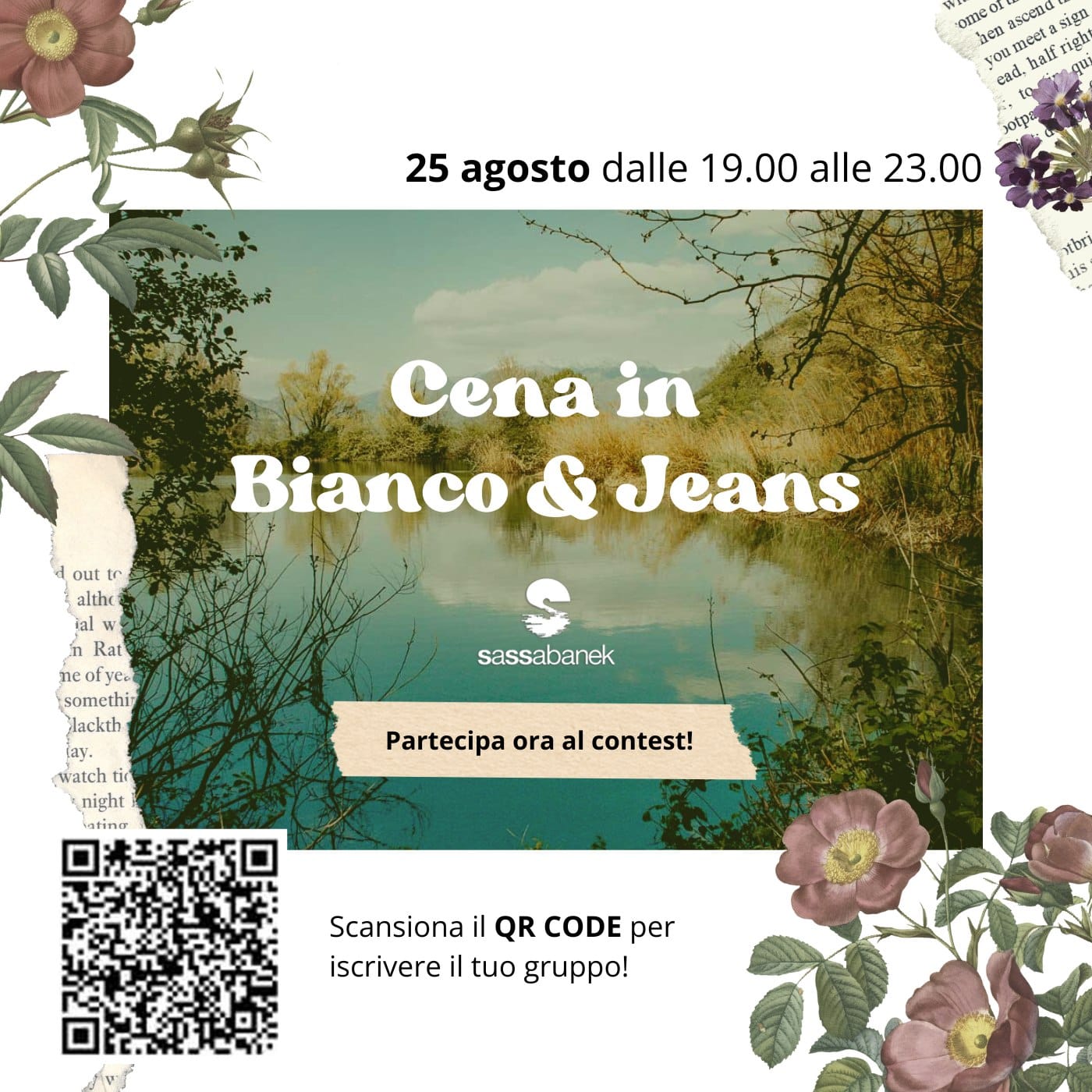 Sassabanek presenta: 1° edizione cena in bianco e jeans