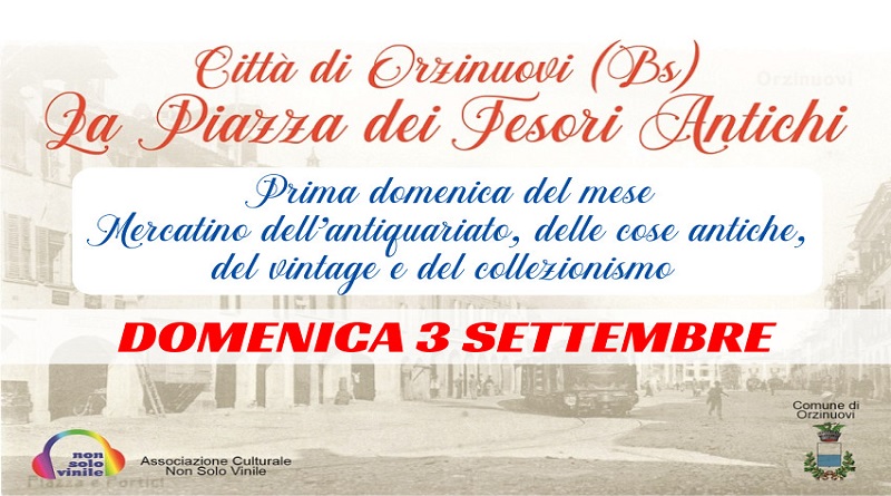 Domenica 3 settembre, a Orzinuovi, torna la Piazza dei Tesori Antichi!