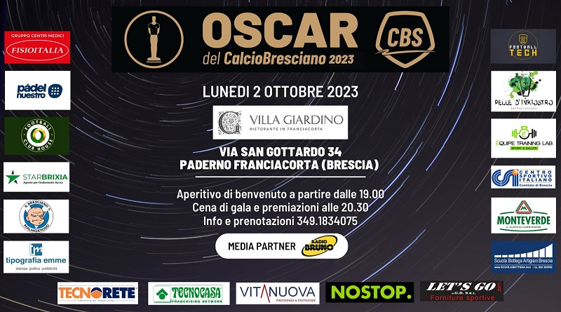 Lunedì 2 ottobre gli Oscar del Calcio Bresciano 2023