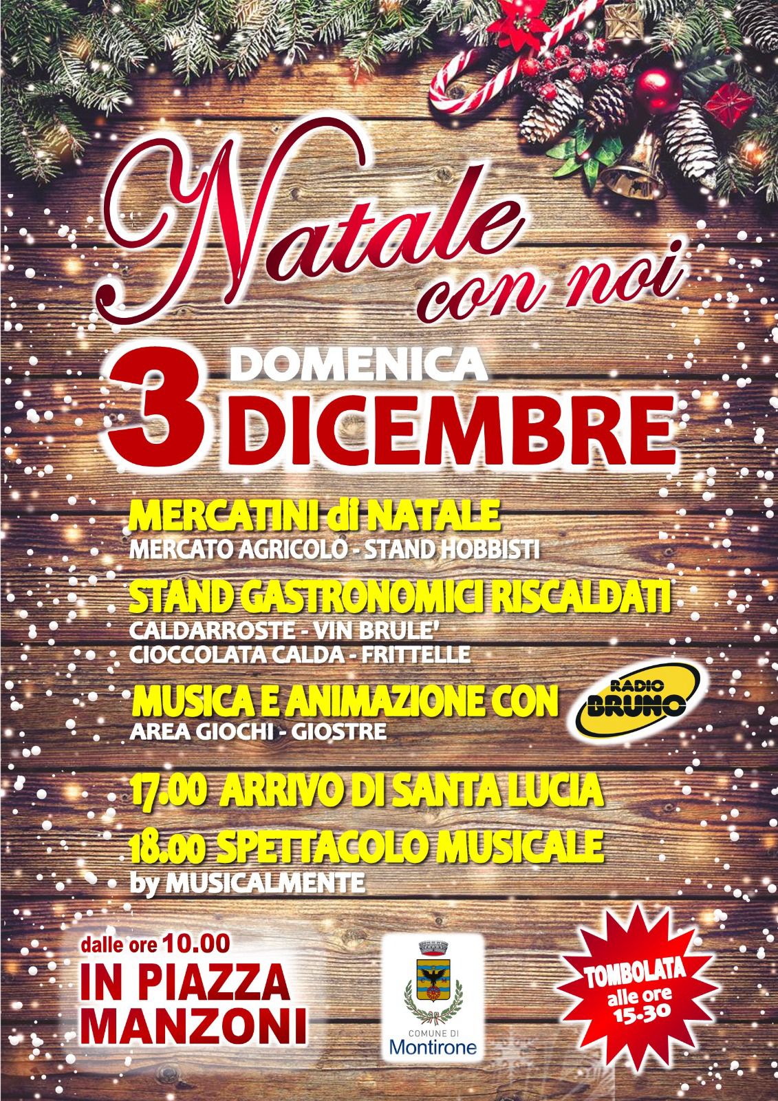 Natale con noi a Montirone! Appuntamento per domenica 3 dicembre!