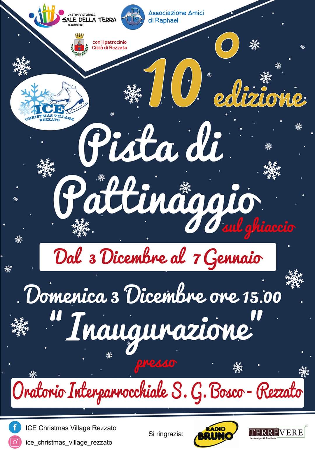 Da domenica 3 dicembre a domenica 7 gennaio arriva la pista di pattinaggio