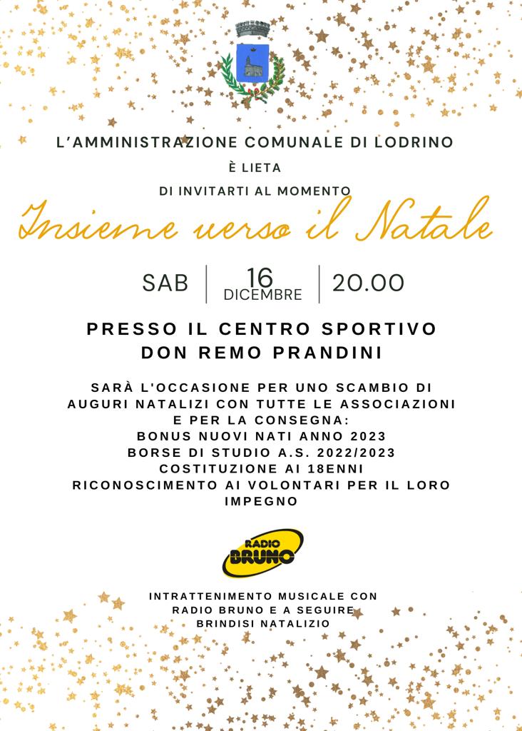 Insieme verso il Natale a Lodrino: appuntamento per sabato 16 dicembre