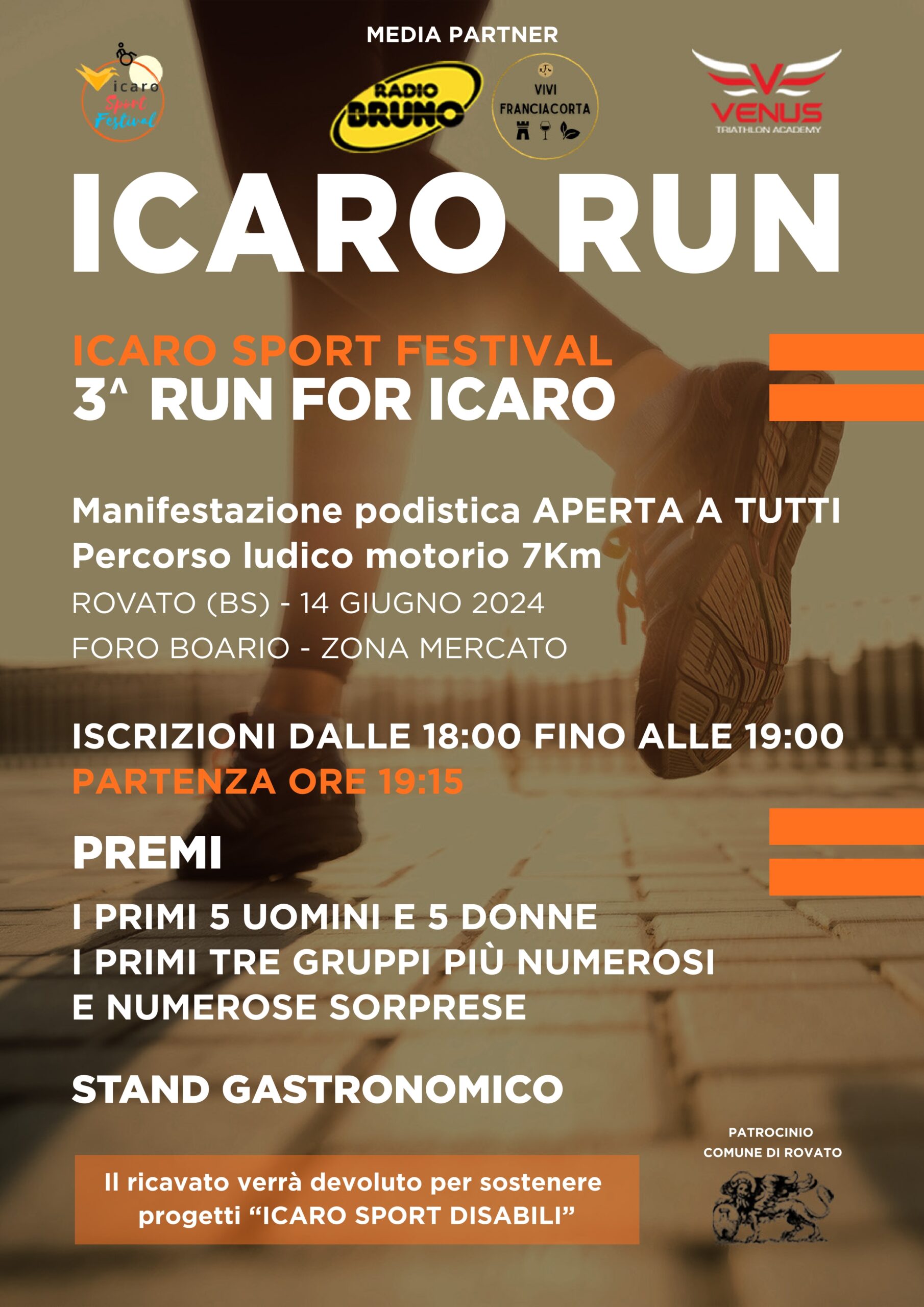 Il prossimo 14 giugno torna la Run for Icaro!