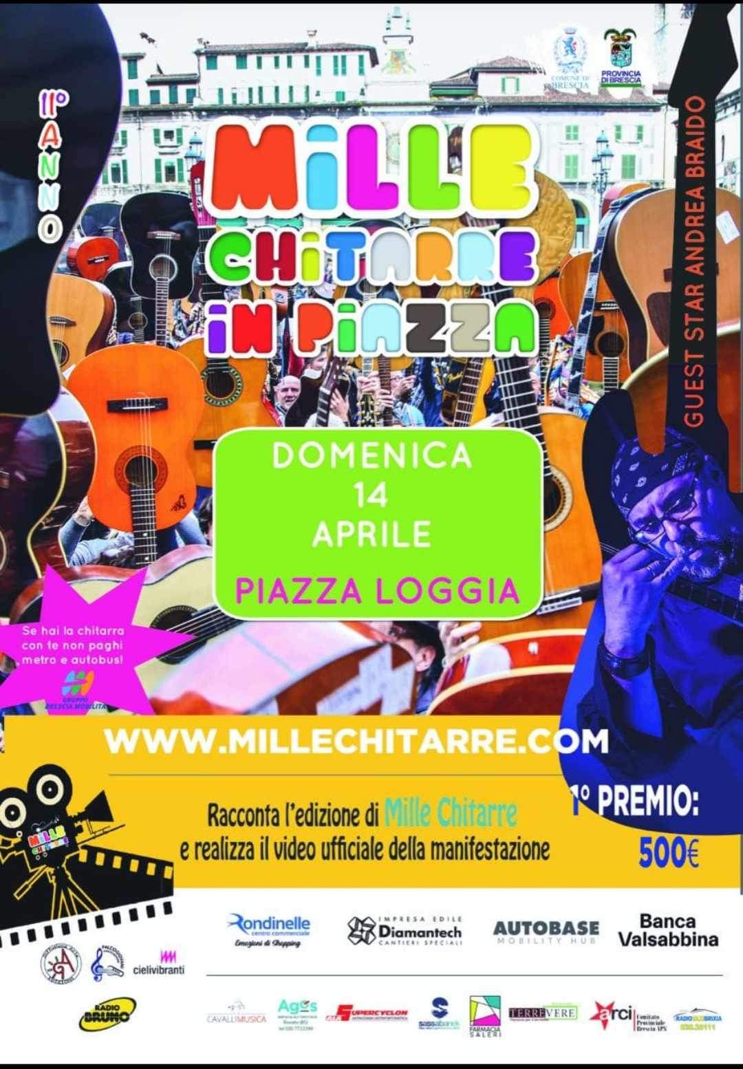 Domenica 14 Aprile in Piazza Loggia arrivano “Mille Chitarre in Piazza”