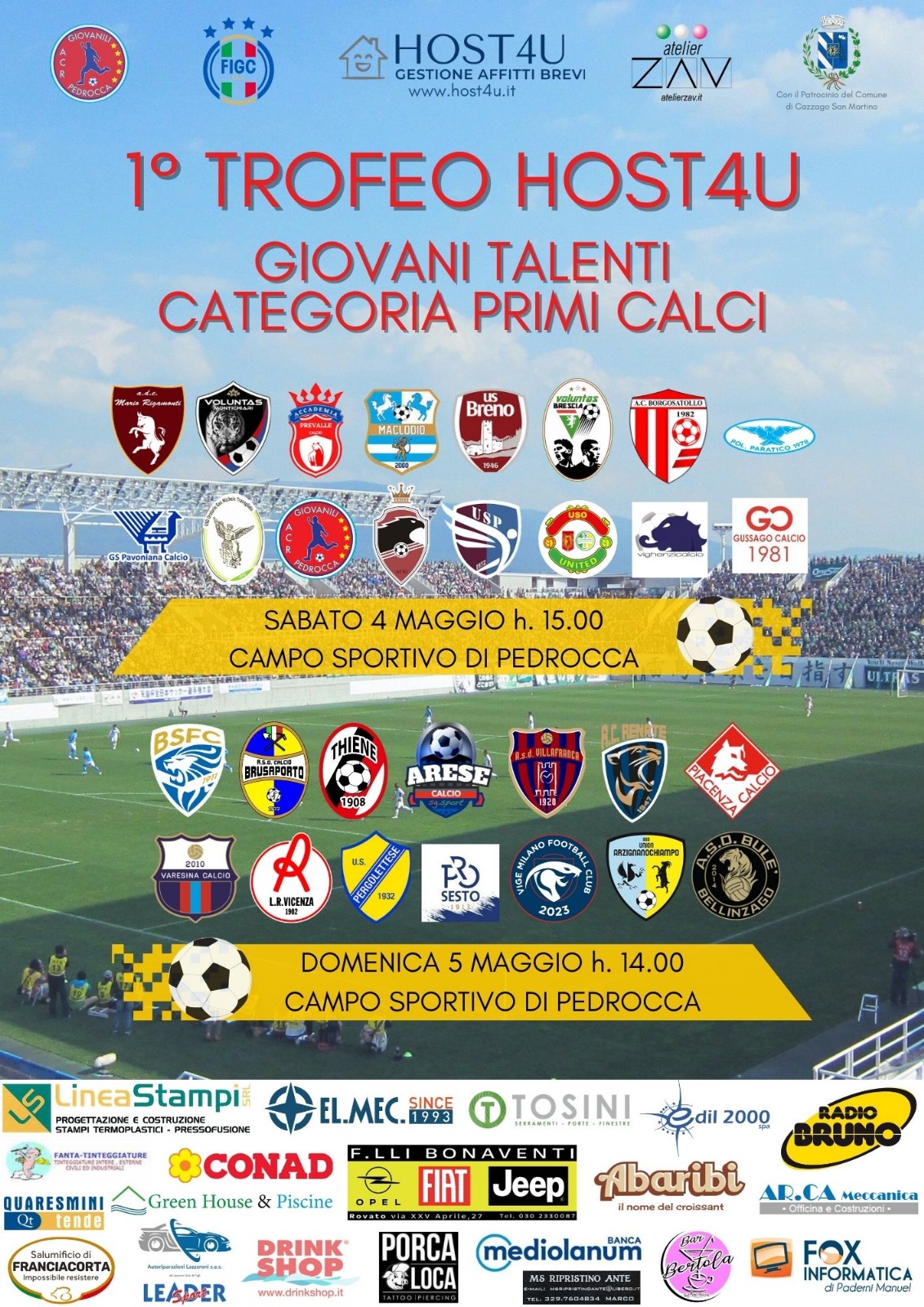 Nel campo sportivo di Pedrocca, il 4 e 5 maggio, si giocherà HOST4U!