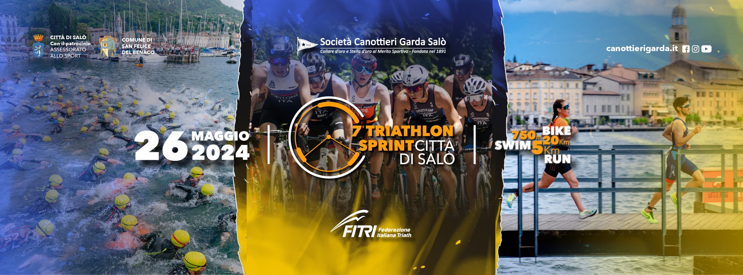 7° Triathlon sprint Città di Salò gara Silver in programma domenica 26 maggio 2024