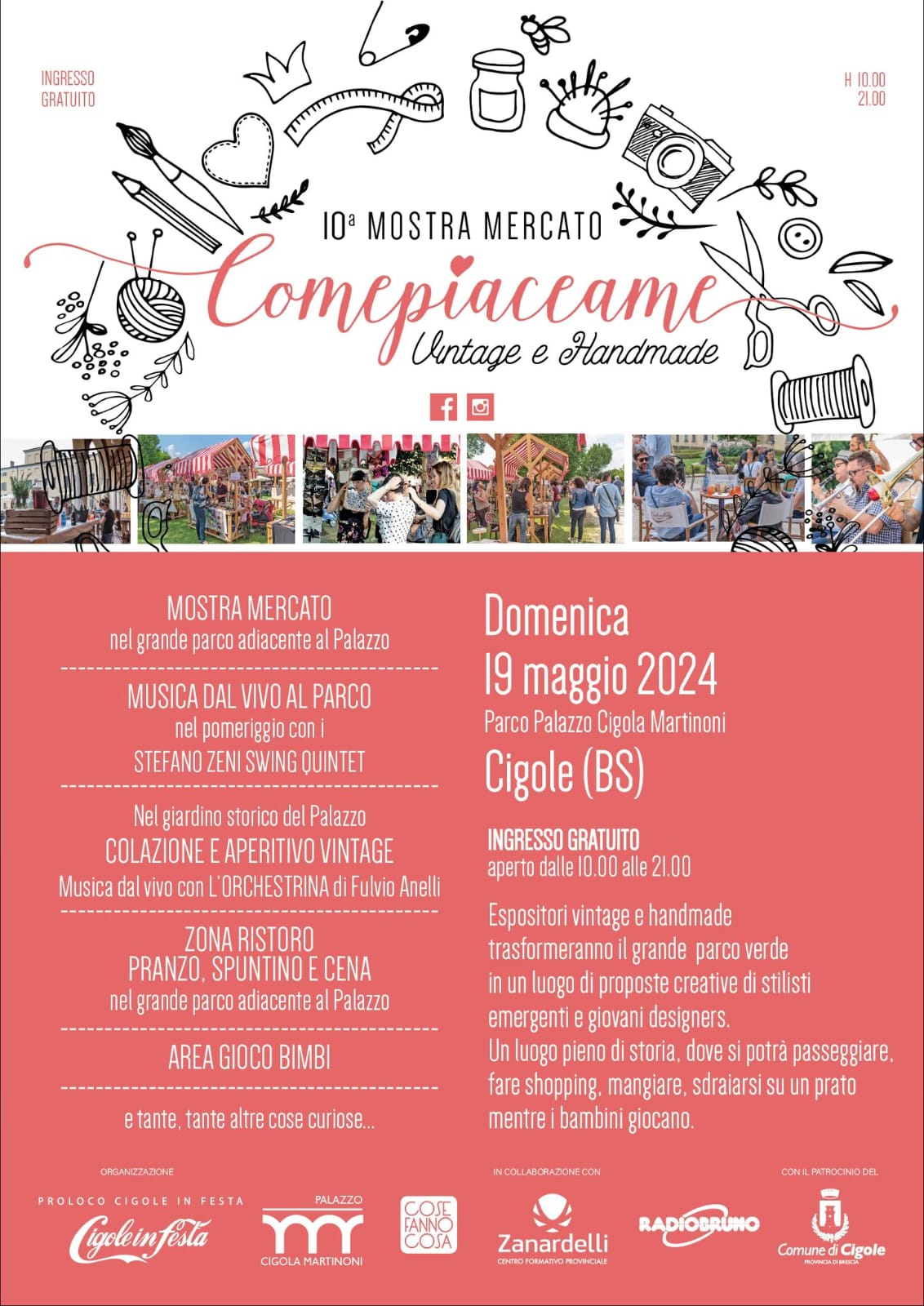 Domenica 19 maggio, a Cigole, torna “Comepiaceame”