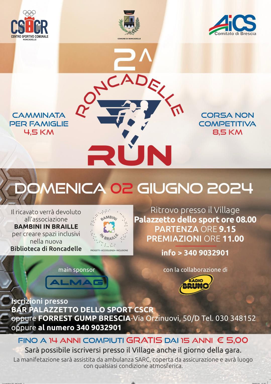 Domenica 2 giugno, torna la Roncadelle Run!