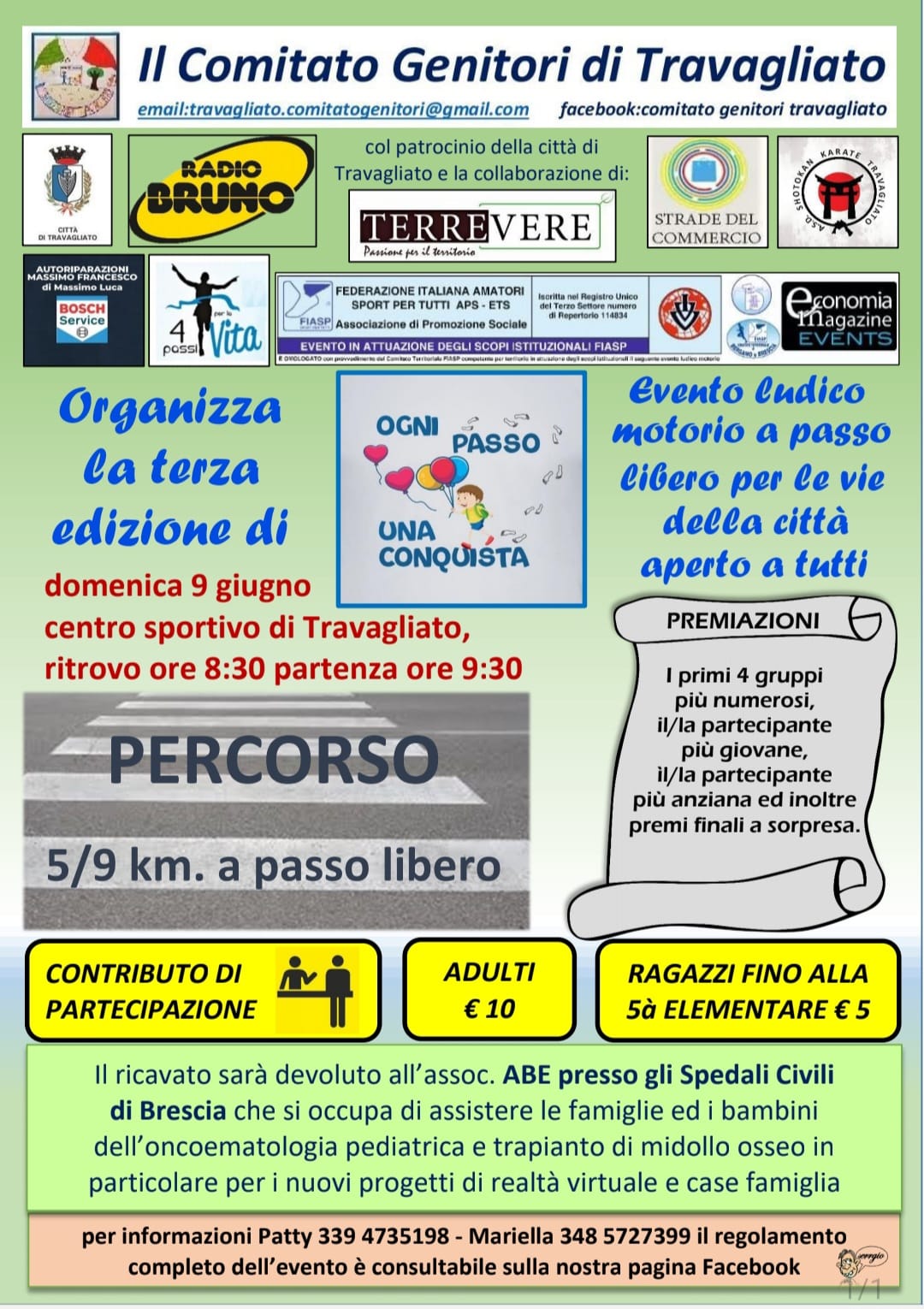Domenica 9 giugno torna "Ogni passo una conquista"