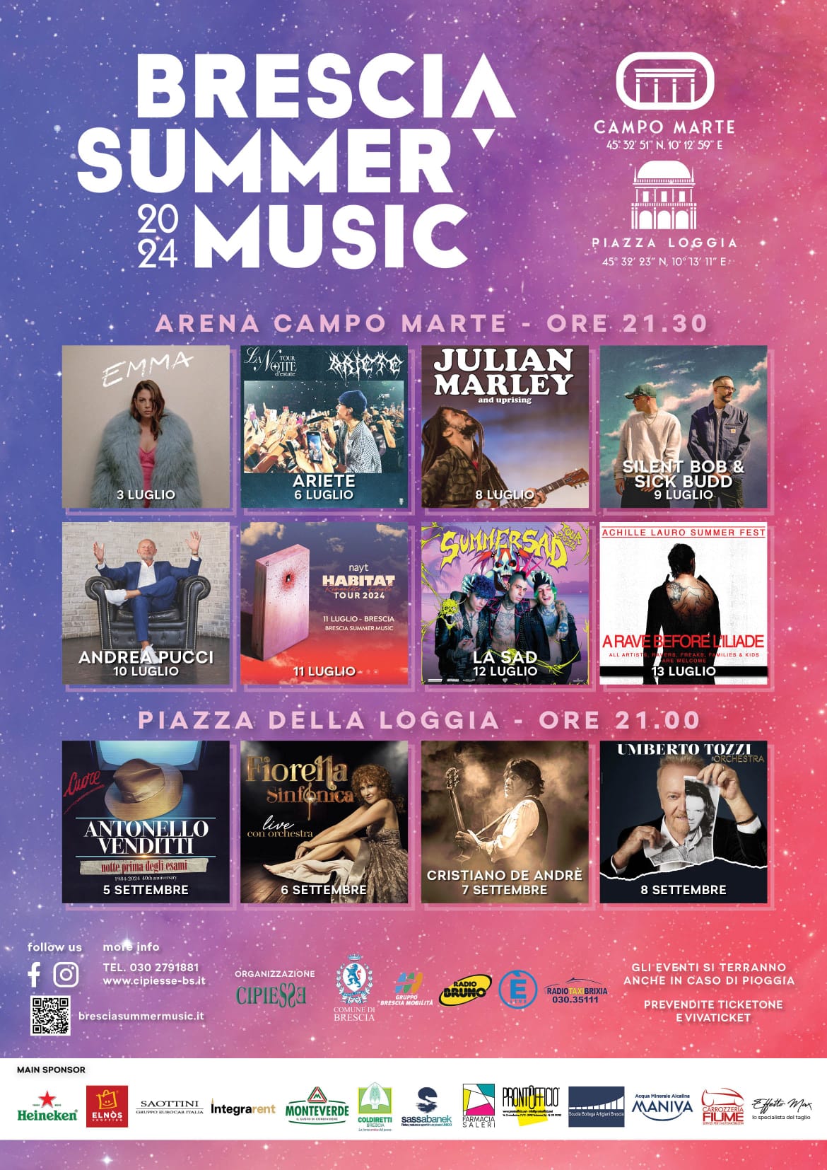 Brescia si prepara a un'estate di GRANDI CONCERTI!