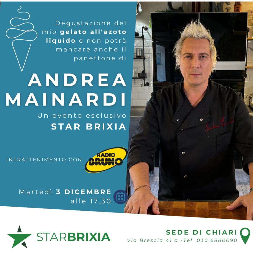 Un evento esclusivo firmato Star Brixia! Martedì 3 dicembre Andrea Mainardi nella sede di Chiari