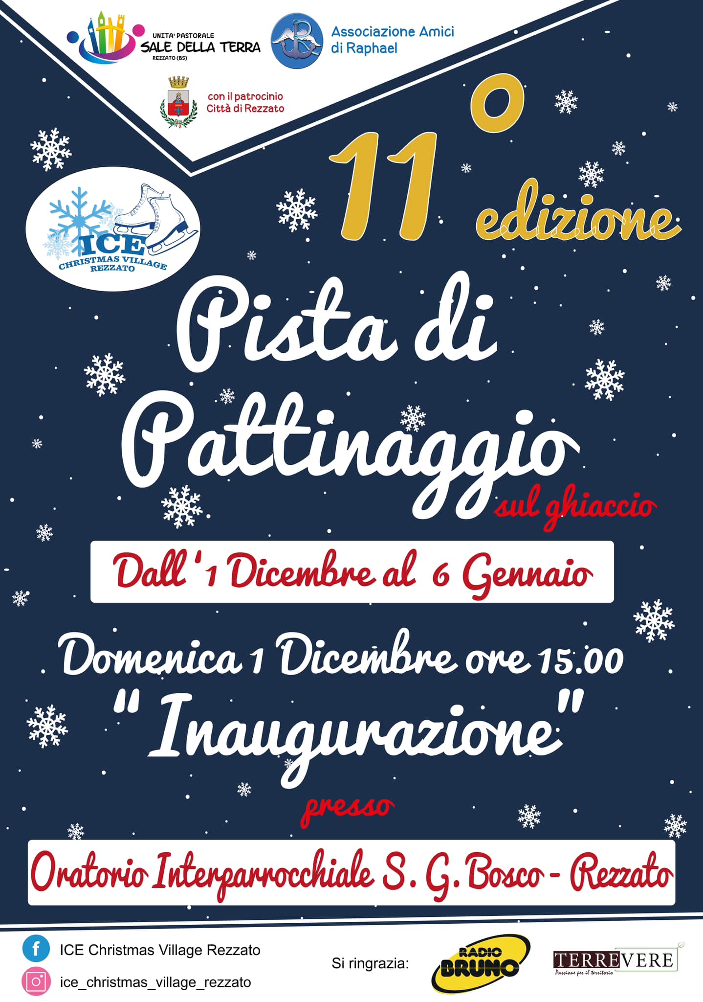 Dall’1 dicembre 2024 al 6 gennaio 2025 11ª Edizione della Pista di Pattinaggio su Ghiaccio a Rezzato