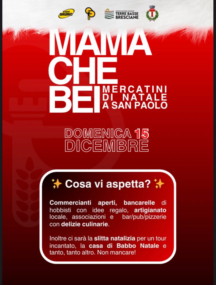 Domenica 15 dicembre a San Paolo torna MAMA CHE BEI