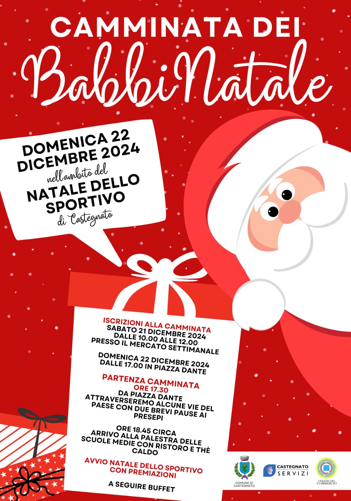 Castegnato si accende di spirito natalizio con la Camminata dei Babbi Natale Domenica 22 dicembre