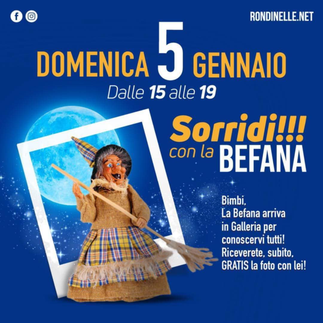 La Befana arriva in Galleria alle Rondinelle