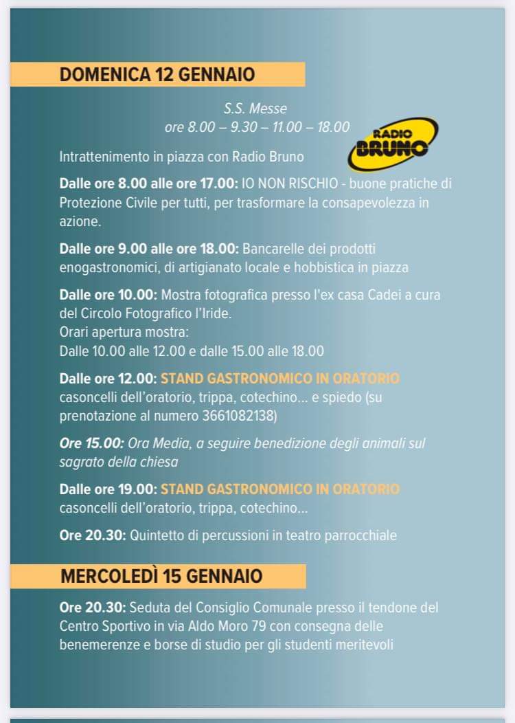 17° Sagra di Sant'Antonio Castelcovati dal 5 al 19 gennaio