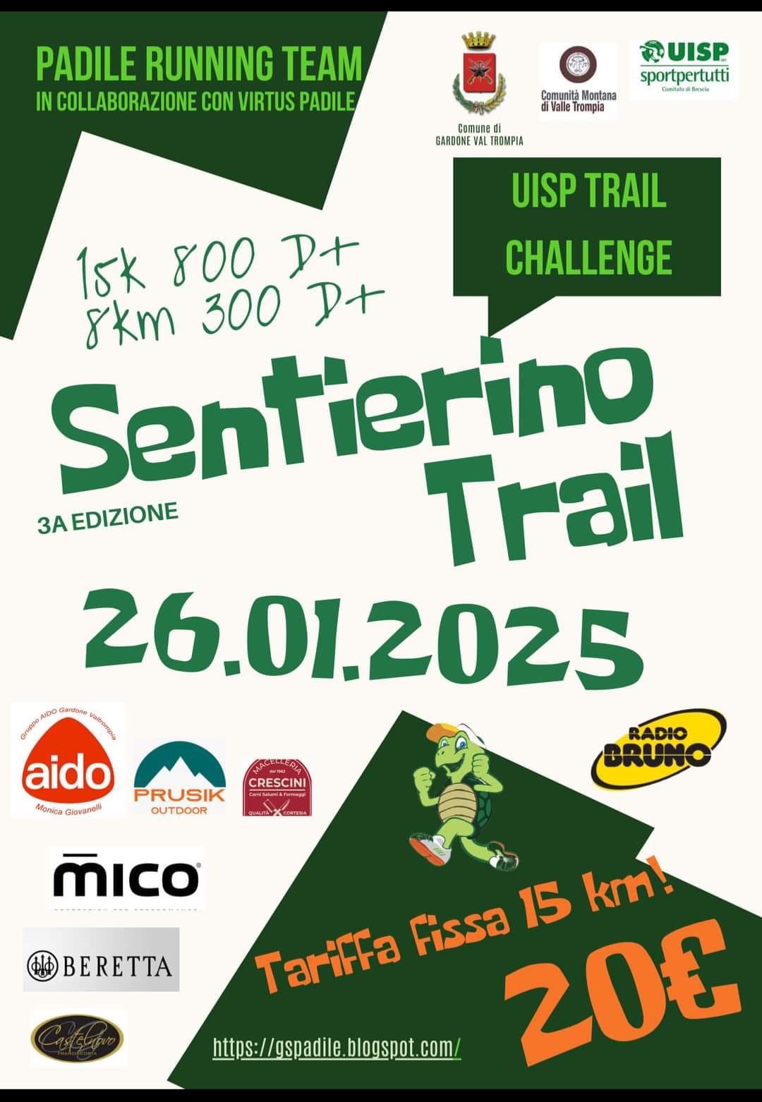 Il 26 gennaio torna la SENTIERINO TRAIL