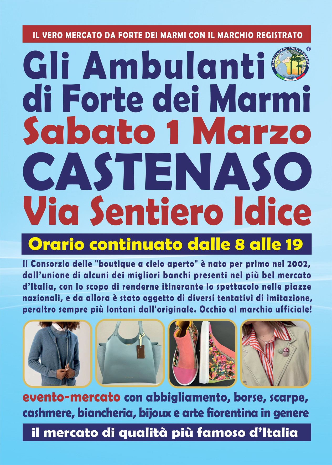 "Gli Ambulanti di Forte dei Marmi®” a Castenaso sabato 1° marzo