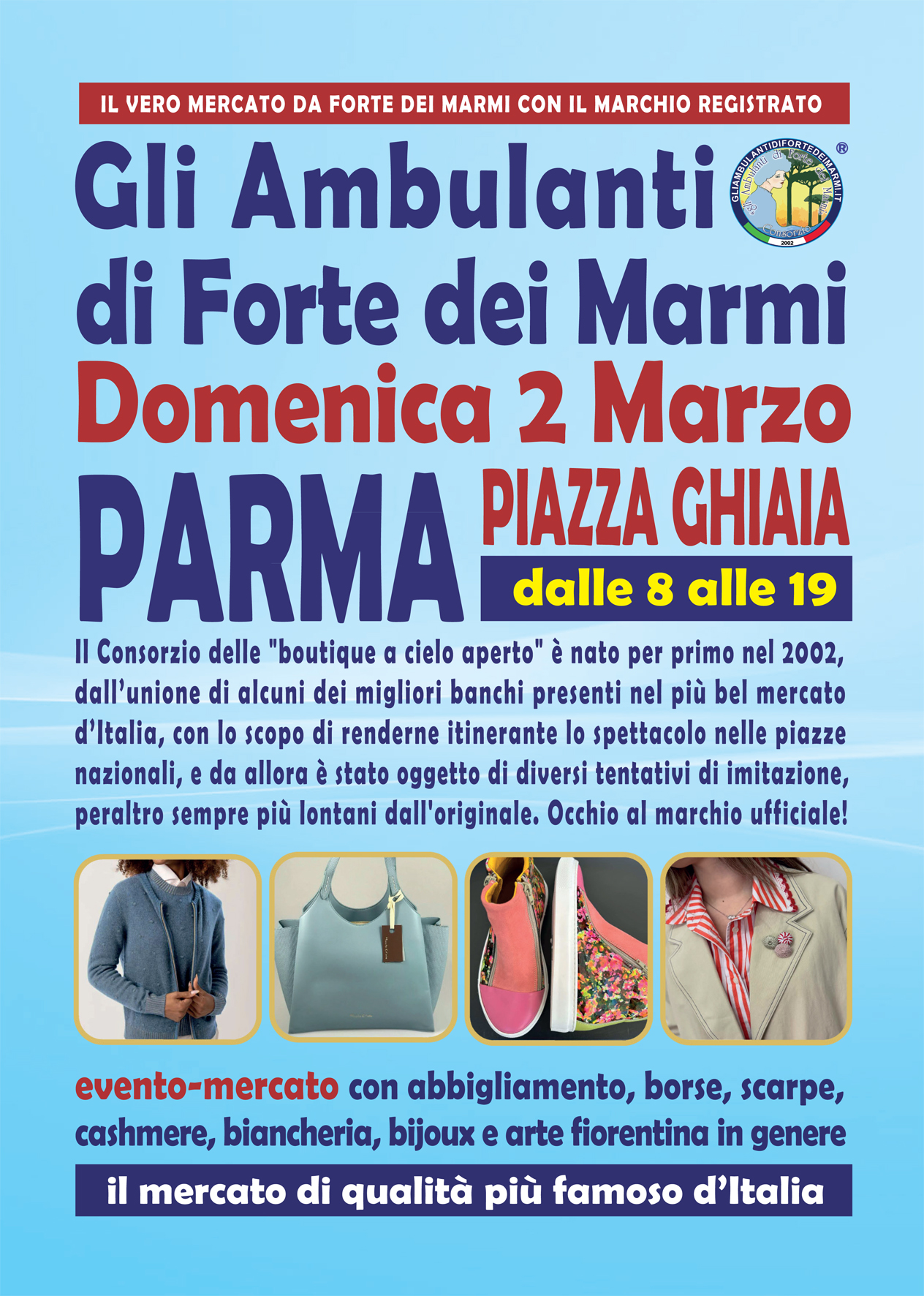 "Gli Ambulanti di Forte dei Marmi®” a PARMA domenica 2 marzo
