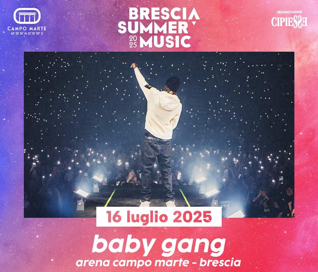 Il Baby Gang Summer Tour 2025 arriva a Brescia il 16 Luglio!