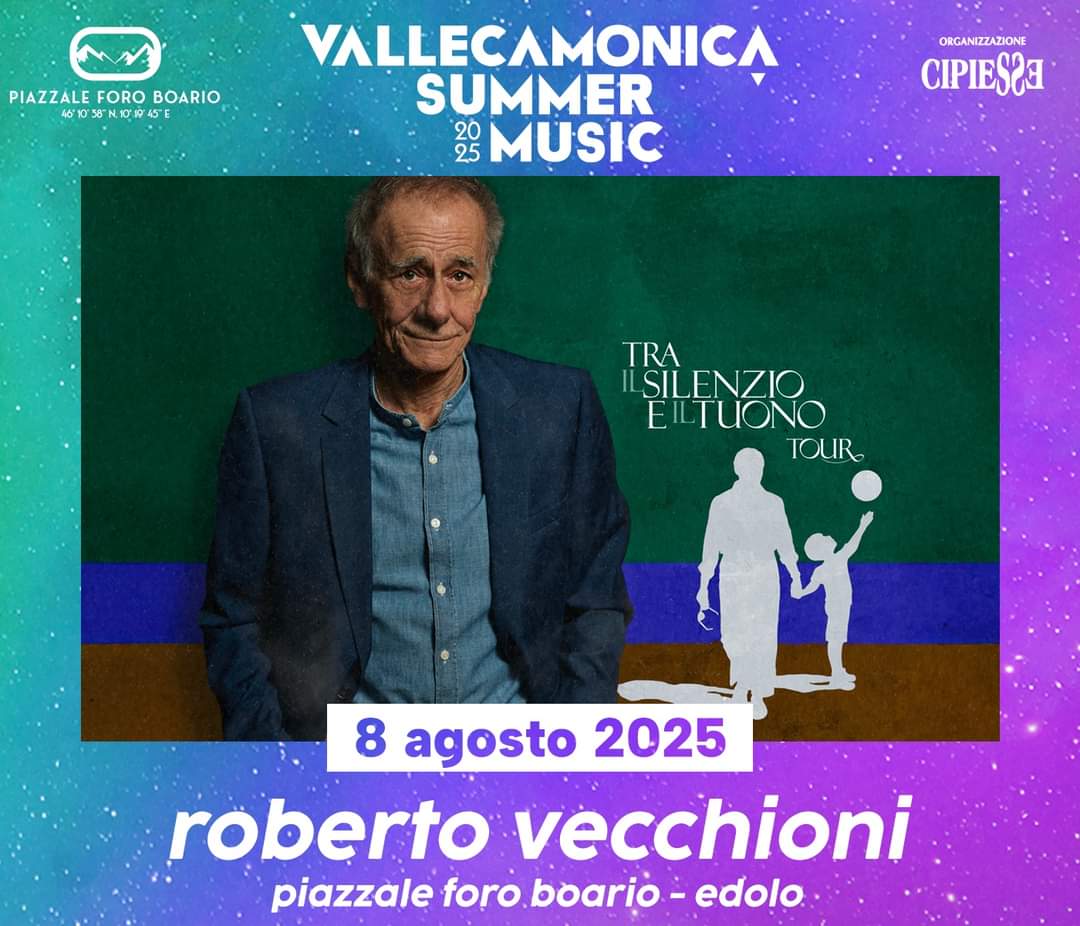 Roberto Vecchioni torna live con “Tra il silenzio e il tuono tour”: a Edolo, l’8 agosto