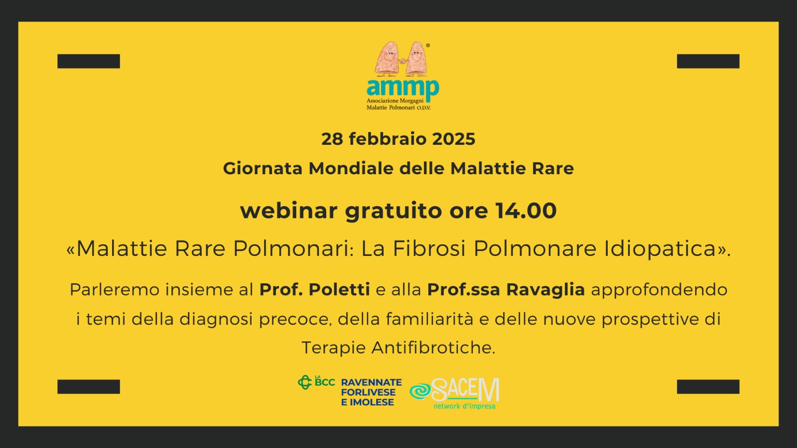Webinar gratuito: "Malattie Rare Polmonari: La Fibrosi Polmonare Idiopatica"