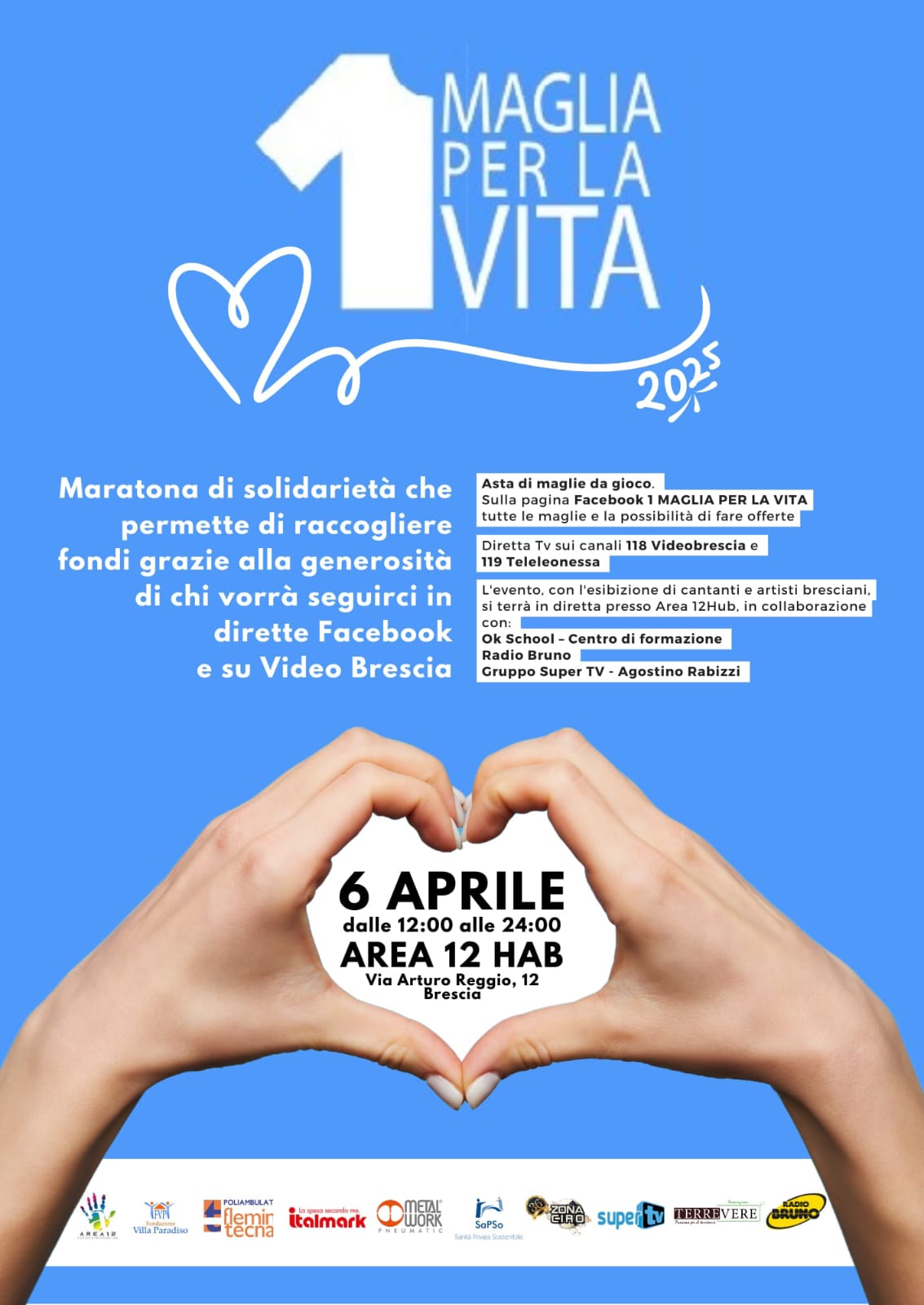 1 Maglia per la Vita: sabato 6 aprile una maratona di solidarietà lunga 12 ore