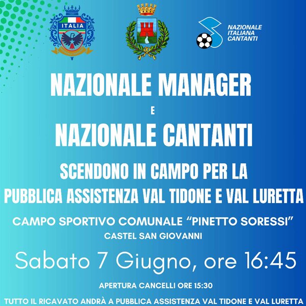 La Nazionale Cantanti e la Nazionale Manager scendono in campo