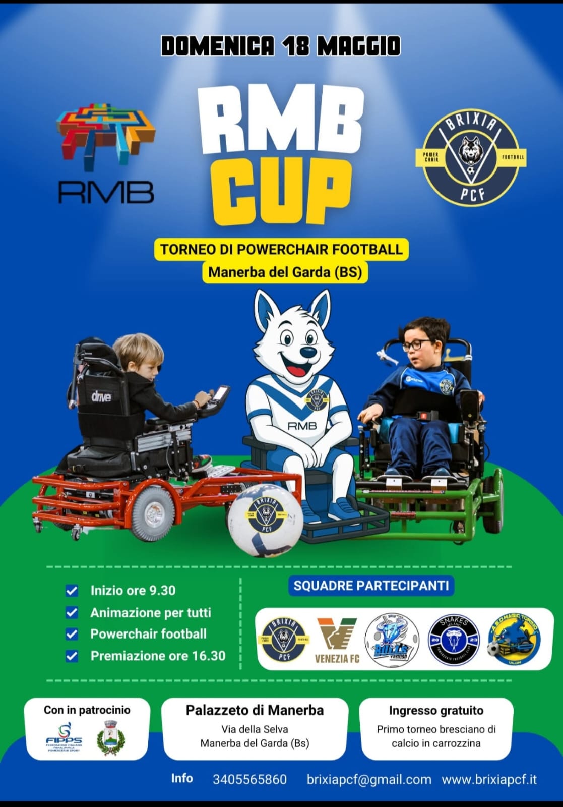 Domenica 18 maggio, torneo di POWERCHAIR FOOTBALL a Manerba del Garda