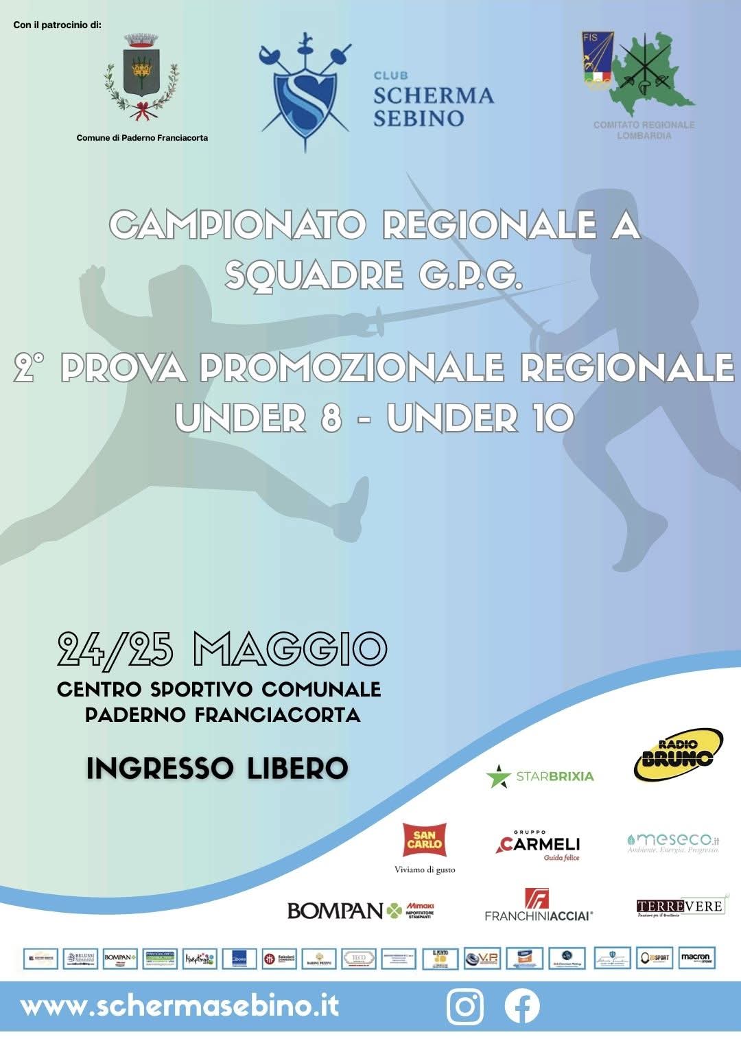 Club Scherma Sebino presenta il campionato regionale a squadre G.P.G., il 24 e 25 maggio a Paderno Franciacorta