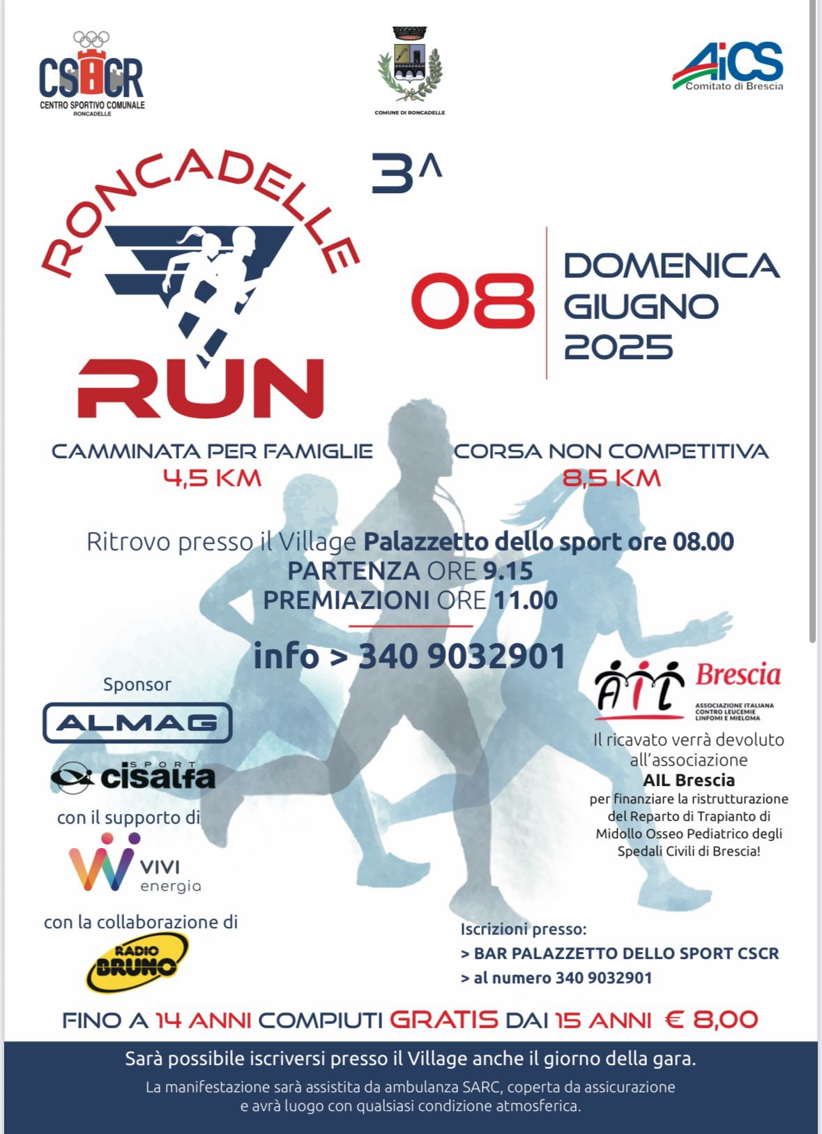 Domenica 8 giugno torna la Roncadelle Run!