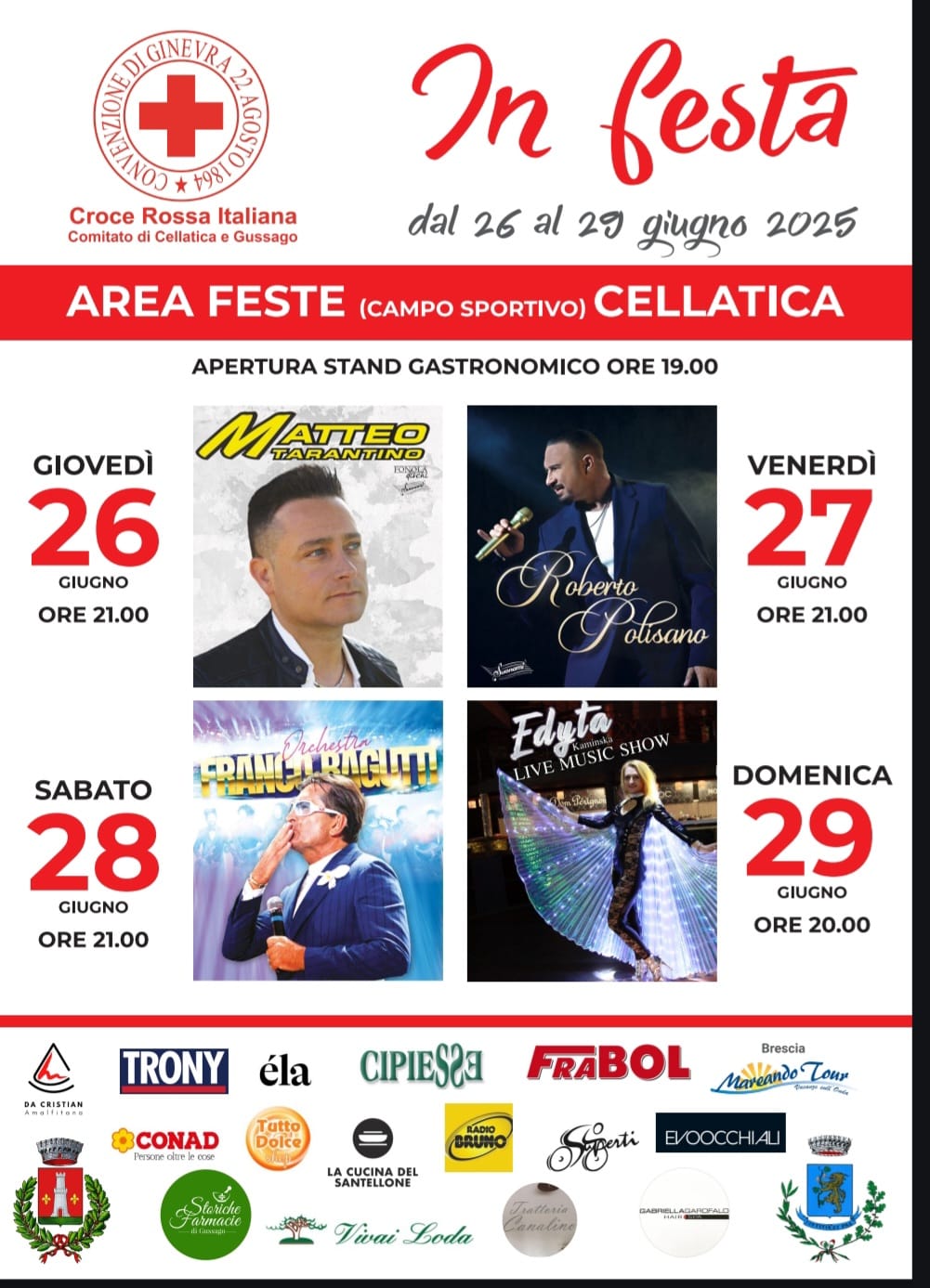 Croce Rossa Italiana in festa: a Cellatica dal 26 al 29 giugno