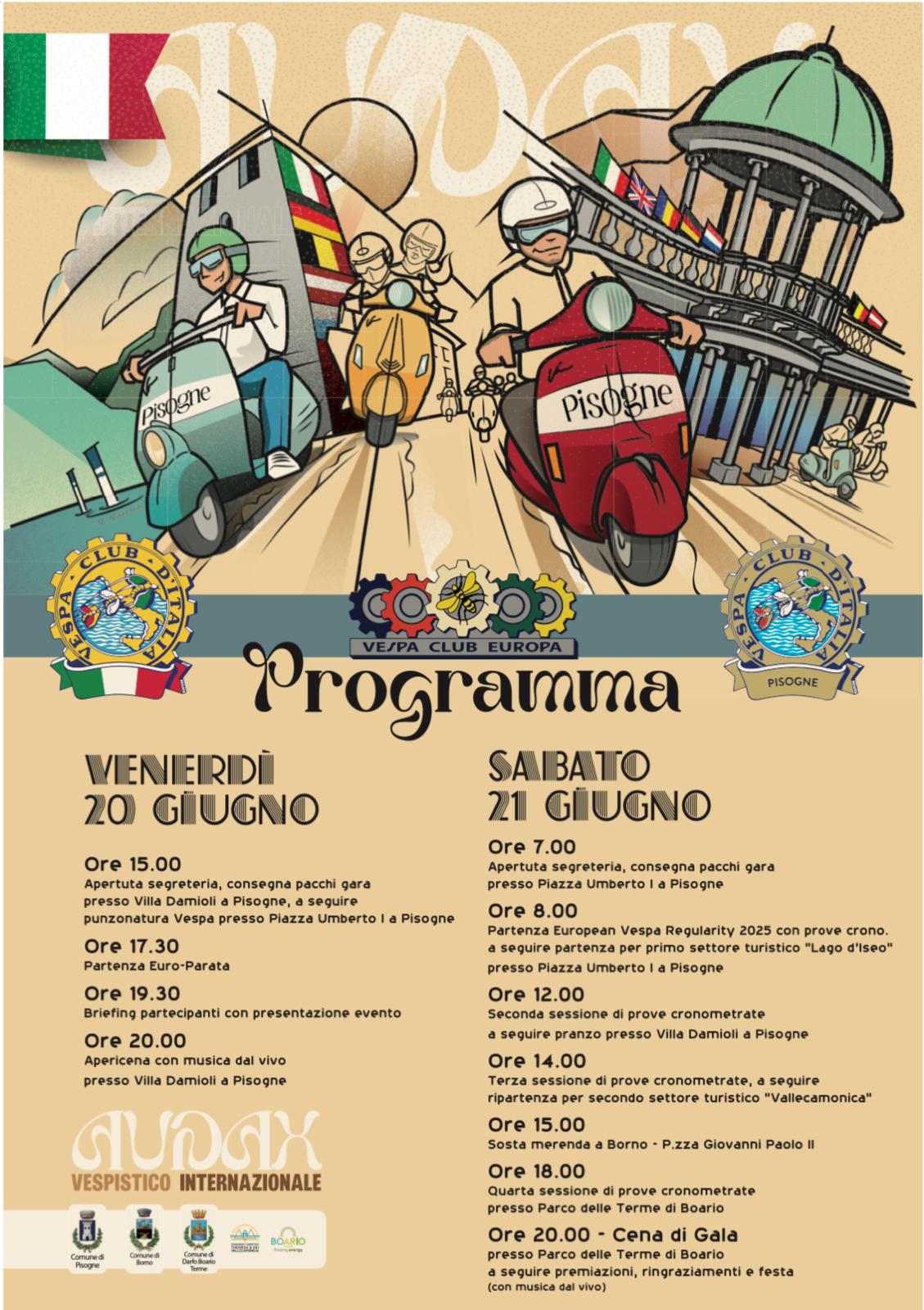 Il 20 e 21 giugno tutti in vespa a Pisogne!