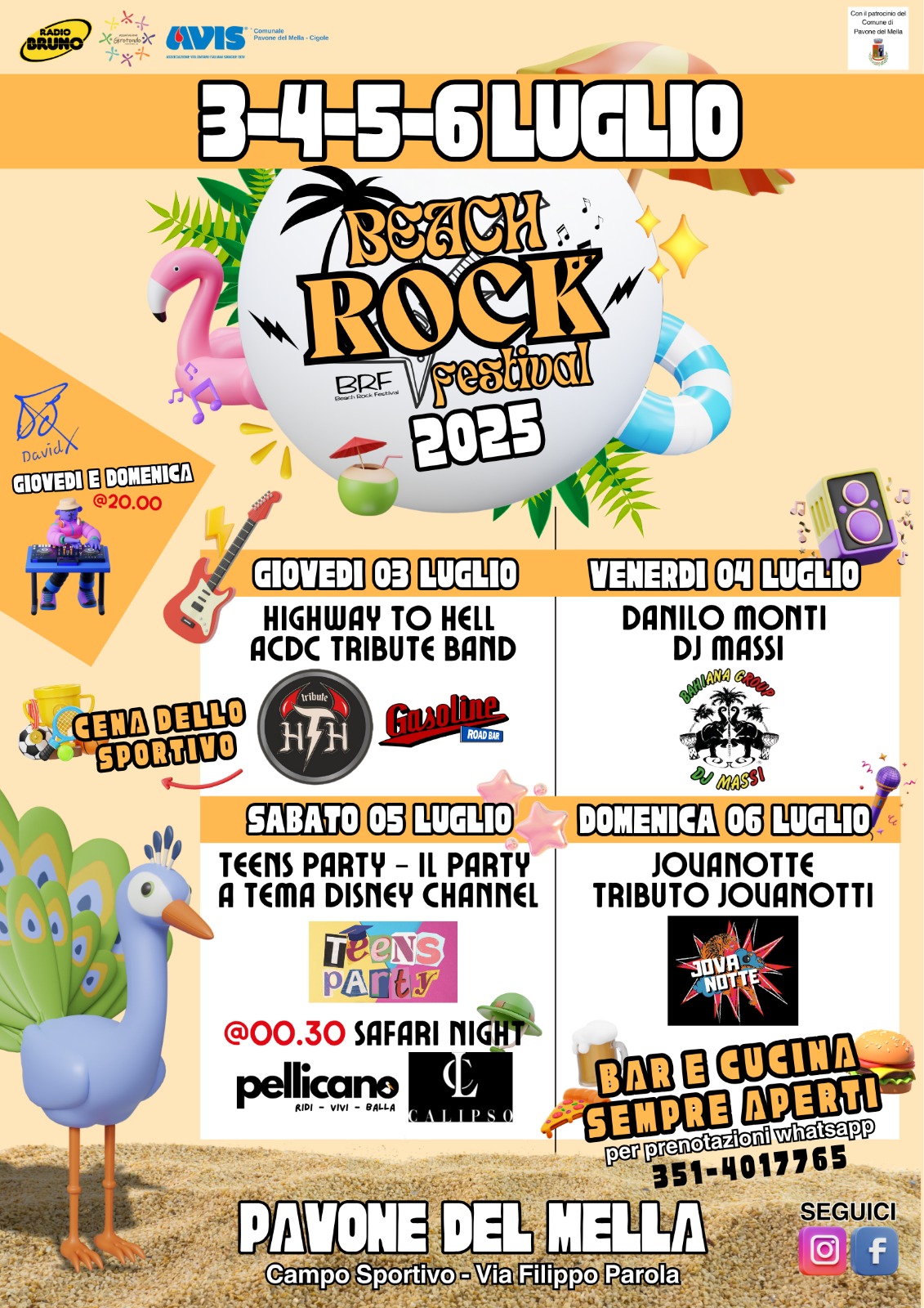 Beach Rock Festival 2025: a Pavone Mella dal 3 al 6 luglio
