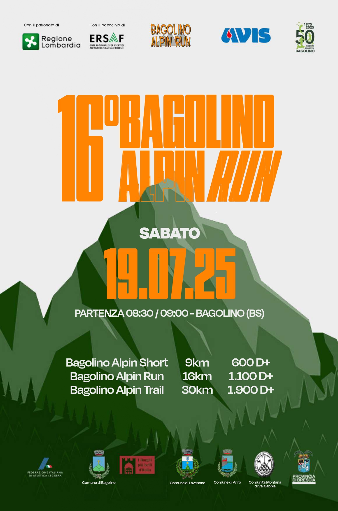 16° Bagolino Alpin Run, sabato 19 luglio a Bagolino!