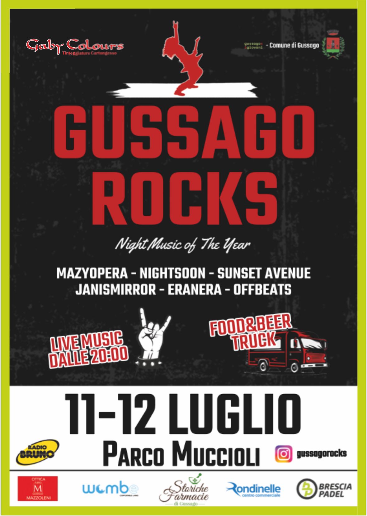 L'11 e 12 luglio, al parco Muccioli di Gussago, vi aspetta GUSSAGO ROCKS!