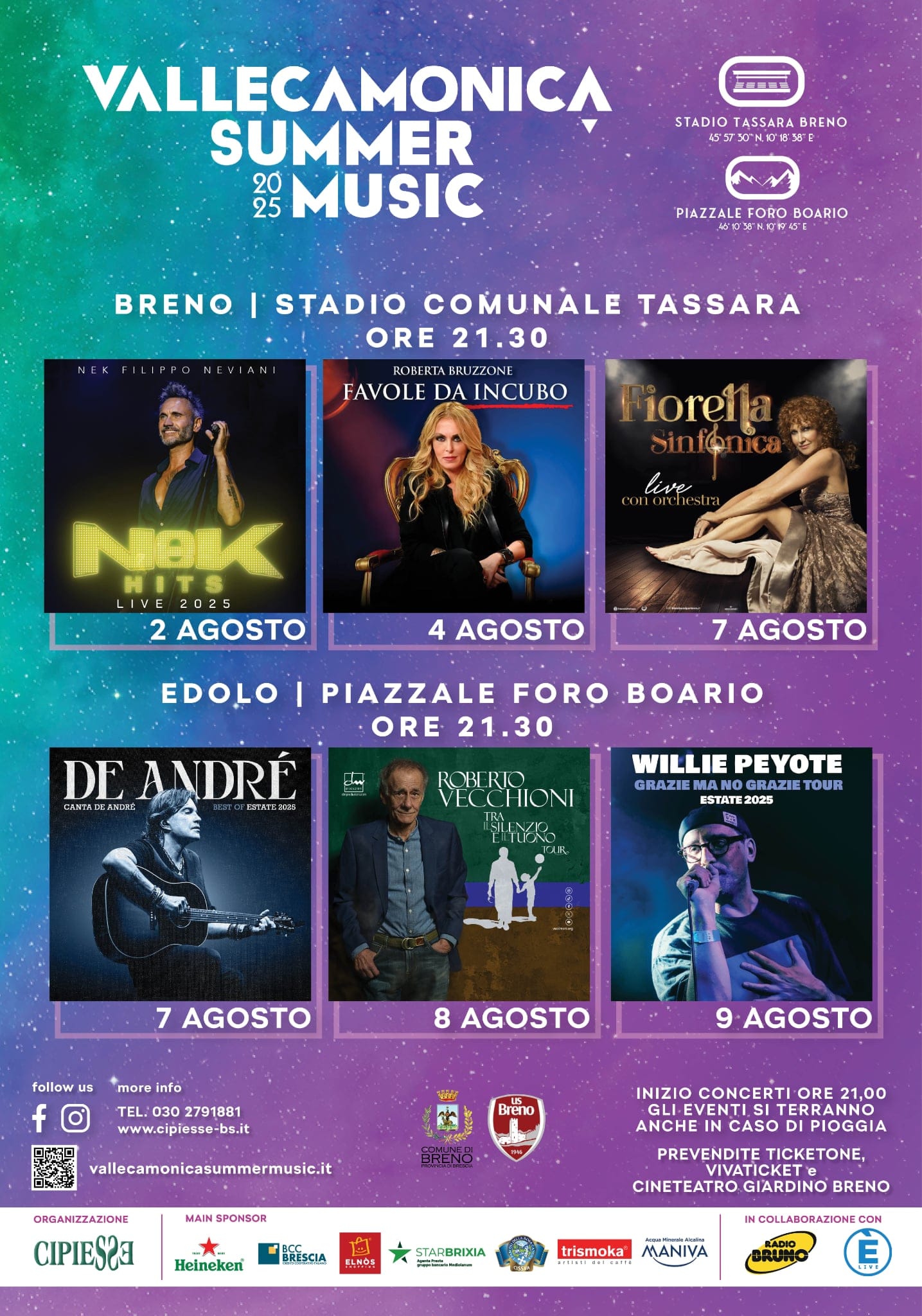 Vallecamonica Summer Music: 5 serate imperdibili tra Breno ed Edolo