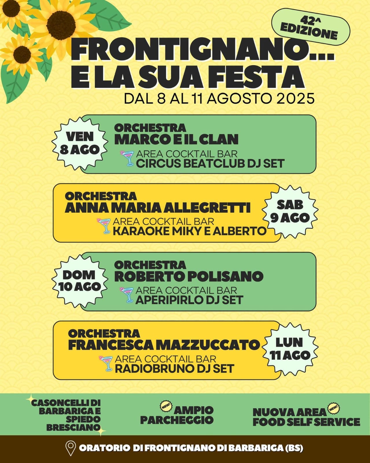 Sta per tornare la 42ª EDIZIONE di #FrontignanoelaSuaFesta, che si terrà dall’8 all’11 AGOSTO 2025!