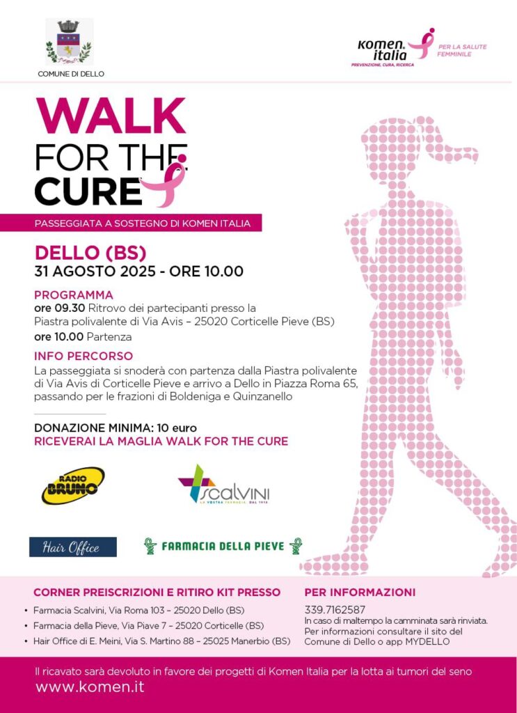 Dello si tinge di rosa: “Walk for the Cure” il 31 agosto 2025