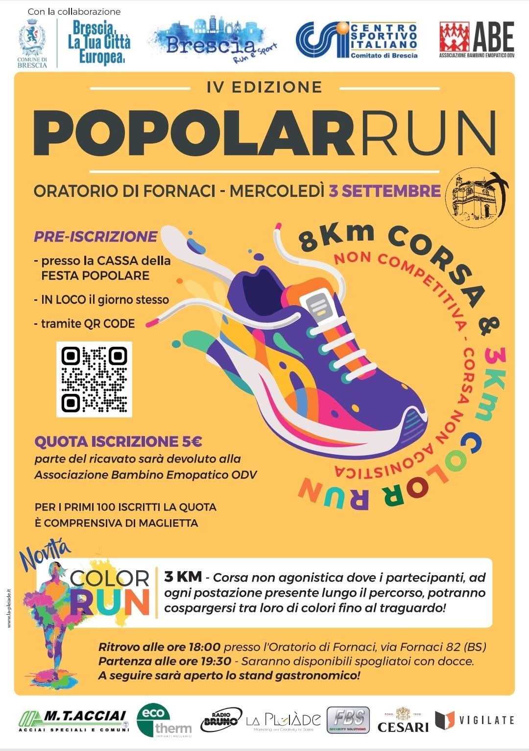 ‍♂️✨ POPOLAR RUN – IV edizione✨‍♀️: mercoledì 3 settembre