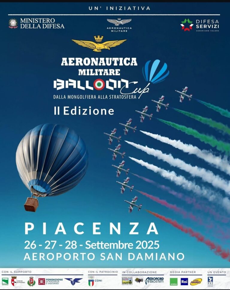 Torna a Piacenza l’“Aeronautica Militare Balloon Cup”: mongolfiere, Frecce Tricolori e spettacoli per tutti