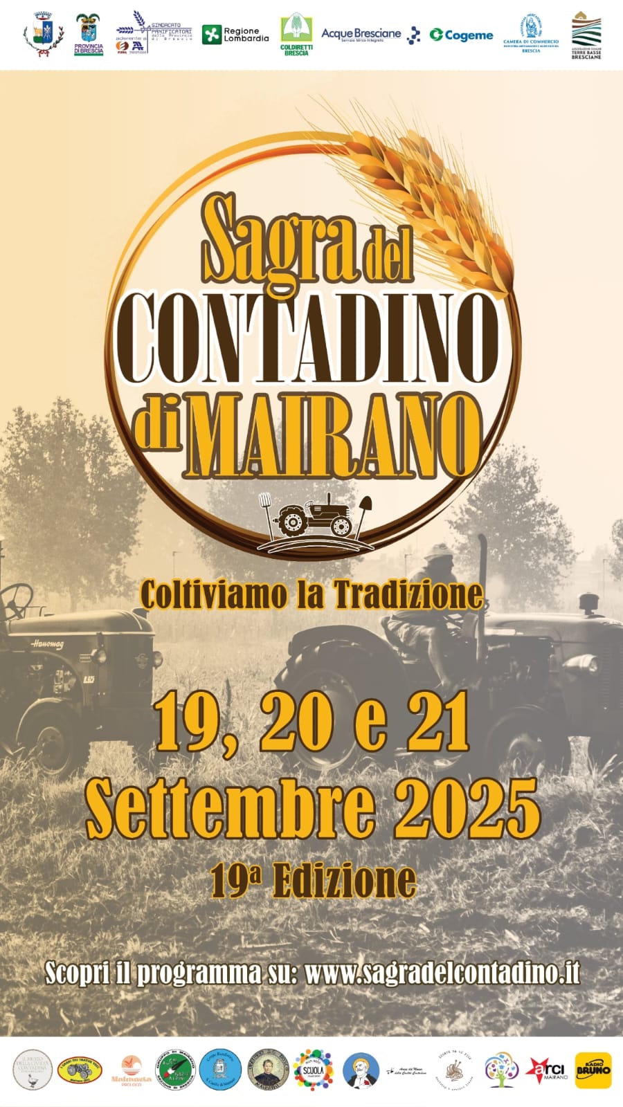 Dal 19 al 21 settembre torna la Sagra del Contadino a Mairano!